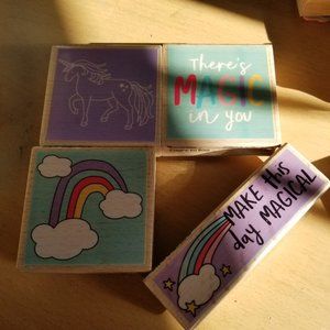 Lot of 4 Unicorn Rainbow Stamps